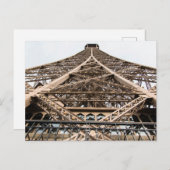 Eiffelturm von unten: Pariser Ironwork Up Clos Postkarte (Vorne/Hinten)