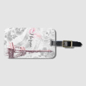 Eiffelturm vor den Orchideen Gepäckanhänger (Vorderseite (Horizontal))