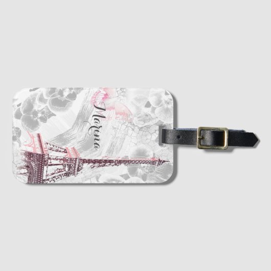 Eiffelturm vor den Orchideen Gepäckanhänger (Vorderseite (Horizontal))