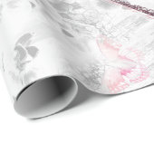 Eiffelturm vor den Orchideen Geschenkpapier (Rolleneckpunkt)