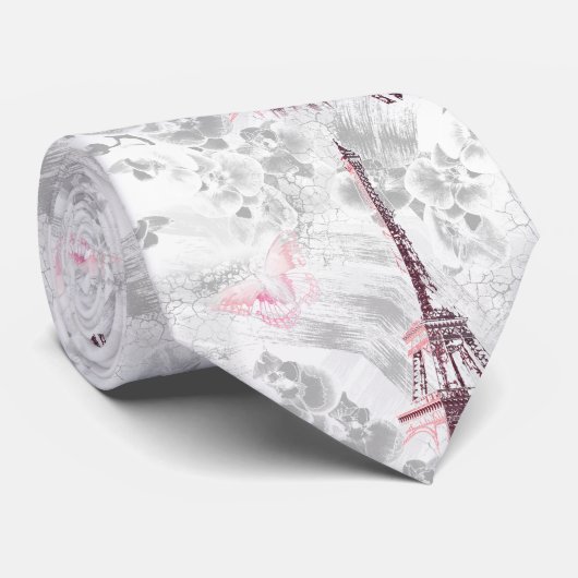 Eiffelturm vor den Orchideen Krawatte (Gerollt)