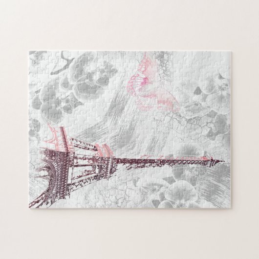 Eiffelturm vor den Orchideen Puzzle (Horizontal)