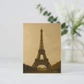 Eiffelturm Vorderansicht Sepia Postkarte (Stehend Vorderseite)