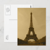 Eiffelturm Vorderansicht Sepia Postkarte (Vorne/Hinten)