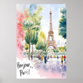 Eiffelturm Wasserfarbenes Traumbild Poster (Vorne)