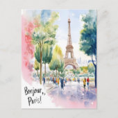 Eiffelturm Wasserfarbenes Traumbild Postkarte (Vorderseite)