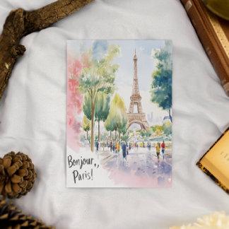 Eiffelturm Wasserfarbenes Traumbild Postkarte