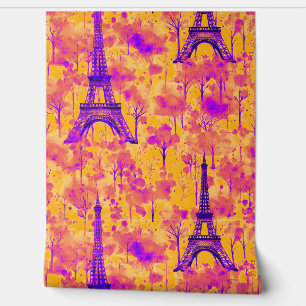 Eiffelturm Watercolor Paris Bold Bright Tapete