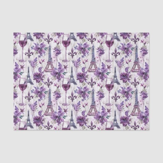 Eiffelturm & Watercolor Tissue Seidenpapier (Vorderseite)