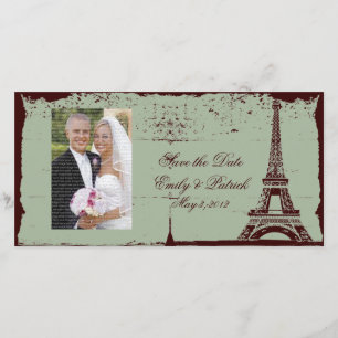 Eiffelturm Wedding speichert die Datumskarte Save The Date