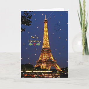 Eiffelturm Weihnachten, Festtagsfoto Karte