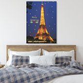 Eiffelturm Weihnachten, Festtagsfoto Leinwanddruck (Insitu (Schlafzimmer))