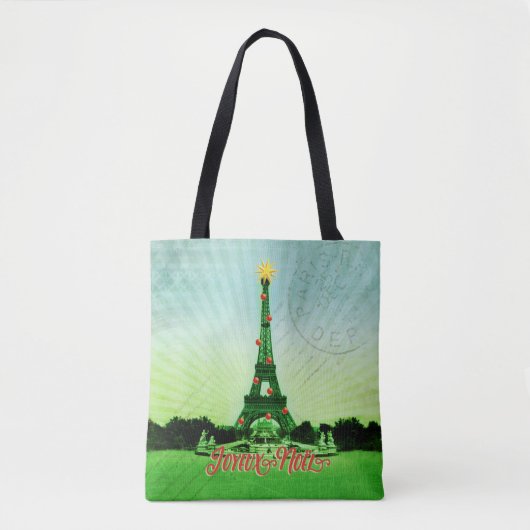 Eiffelturm-Weihnachtscollage Tasche (Vorderseite)