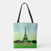 Eiffelturm-Weihnachtscollage Tasche (Rückseite)