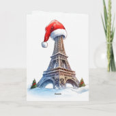 Eiffelturm, Weihnachtsmannmütze Paris Weihnachten (Rückseite)