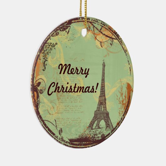 Eiffelturm Weihnachtsschmuck im Grünen (Rechts)