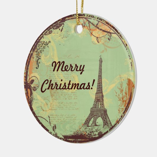 Eiffelturm Weihnachtsschmuck im Grünen (Links)