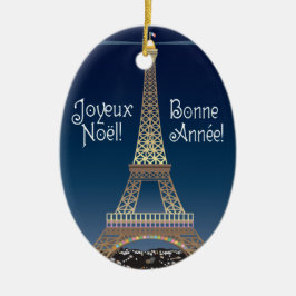 Eiffelturm-Weihnachtsverzierung Keramik Ornament