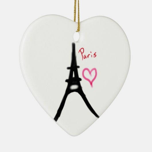 Eiffelturm-Weihnachtsverzierung Keramikornament (Rechts)