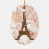 Eiffelturm Weiß, Rose Gold Marmor Weihnachten Keramik Ornament (Vorne)