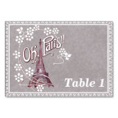 Eiffelturm White Daisy Blume Extravagant Border Gr Tischnummer (Rückseite)