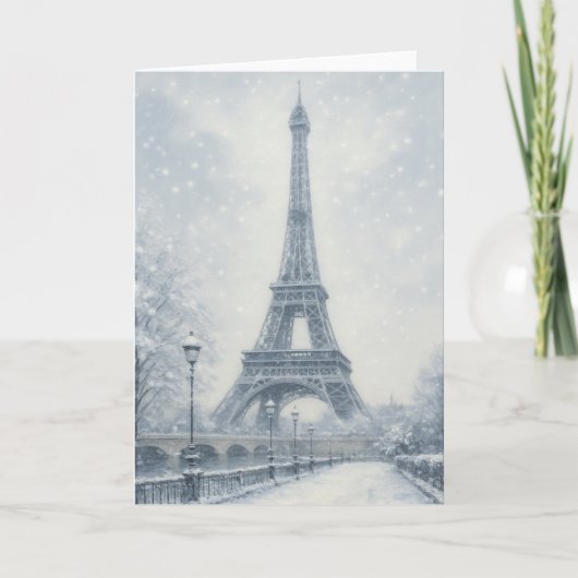 Eiffelturm Winterlandschaft Paris Karte (Vorderseite)