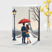 Eiffelturm-Winterromantik-Karte Karte (Gelbe Blume)