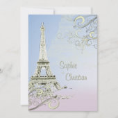 Eiffelturm + Wirbel Hochzeitsaufenthalte Einladung (Vorderseite)