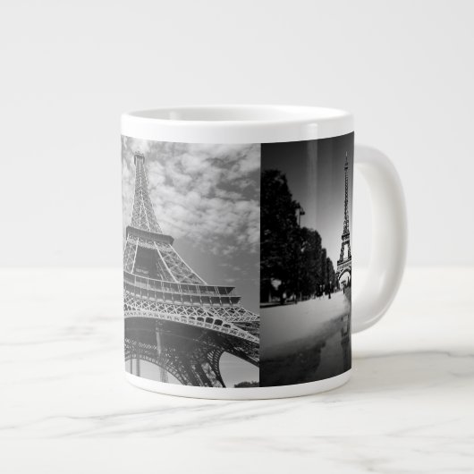 Eiffelturmaussichten in der Tasse Schwarz-Weiß-Jum (Vorderseite Rechts)