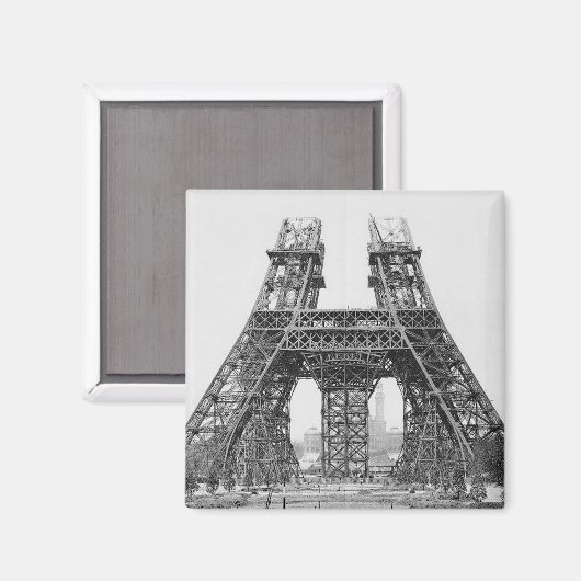 Eiffelturmbau Magnet (Vorderseite/Rückseite)