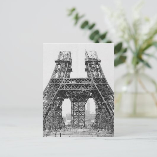 Eiffelturmbau Postkarte (Stehend Vorderseite)