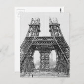 Eiffelturmbau Postkarte (Vorne/Hinten)