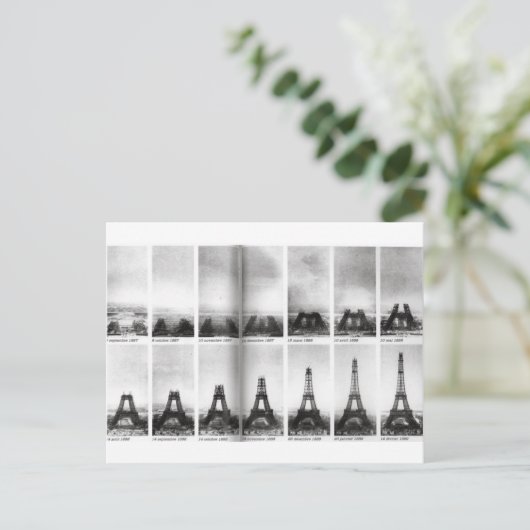 Eiffelturmbau Postkarte (Stehend Vorderseite)