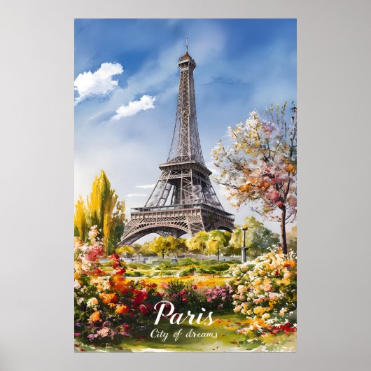 Eiffelturmblüten im Springtime Paris Poster (Vorne)