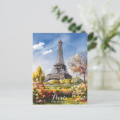Eiffelturmblüten im Springtime Paris Postkarte (Stehend Vorderseite)