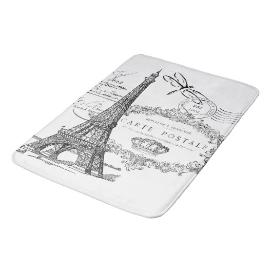 Eiffelturmcollage Badematte (Schrägansicht)