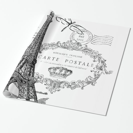 Eiffelturmcollage Geschenkpapier (Ungerollt)