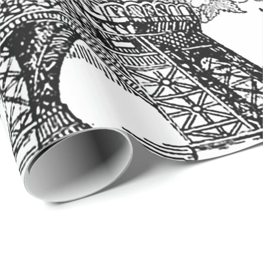 Eiffelturmcollage Geschenkpapier (Rolleneckpunkt)