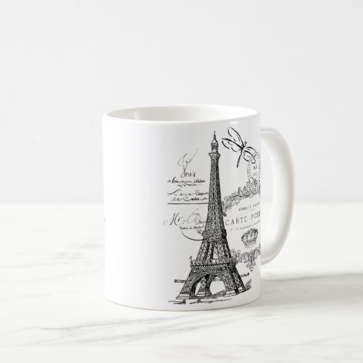 Eiffelturmcollage Kaffeetasse (VorderseiteRechts)