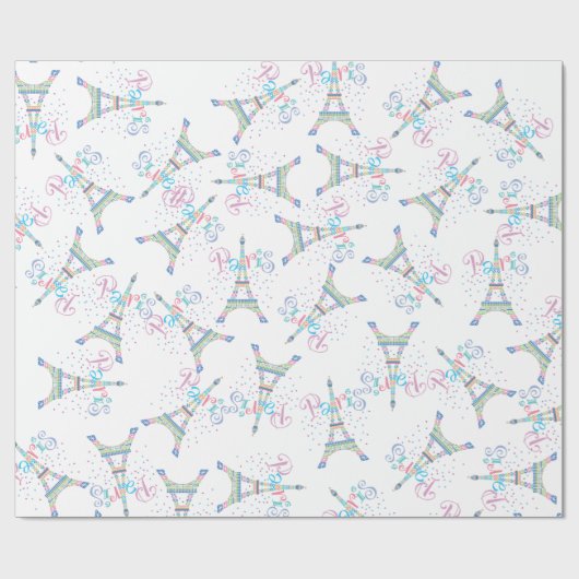 Eiffelturmconfetti-Packpapier Geschenkpapier (Flach)