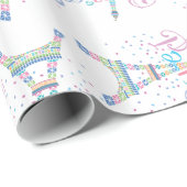 Eiffelturmconfetti-Packpapier Geschenkpapier (Rolleneckpunkt)