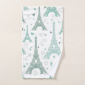 Eiffelturme und Herzen personalisiert Badhandtuch Set (Handtuch)