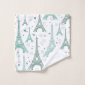 Eiffelturme und Herzen personalisiert Badhandtuch Set (Waschlappen)
