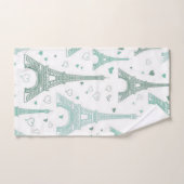 Eiffelturme und Herzen personalisiert Badhandtuch Set (Handtuch)