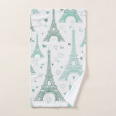 Eiffeltürme und -herzen personalisiert badhandtuch set (Handtuch)