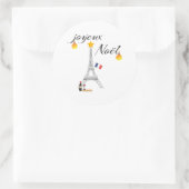 Eiffelturmflagge Frankreich Joyeux Weihnachten Runder Aufkleber (Tasche)