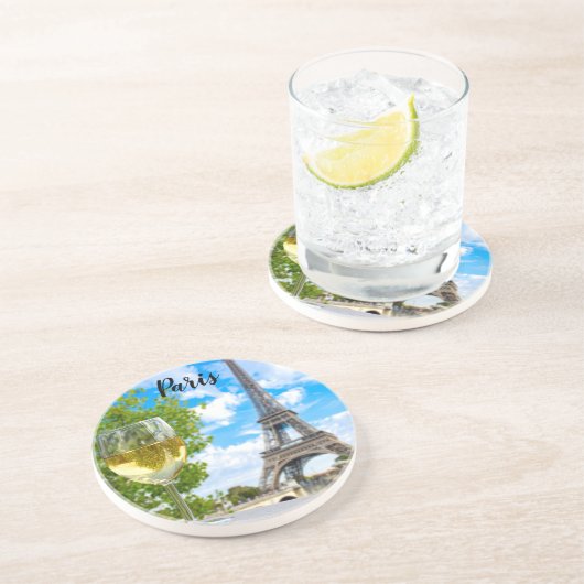 Eiffelturmglas Getränkeuntersetzer (Seite)