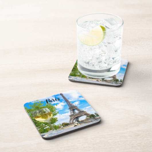 Eiffelturmglas Getränkeuntersetzer (Rechte Seite)