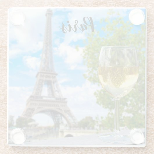 Eiffelturmglas Glasuntersetzer (Rückseite)