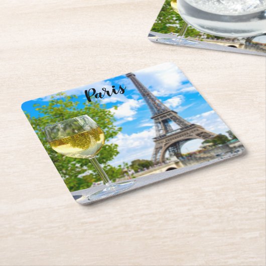 Eiffelturmglas Rechteckiger Pappuntersetzer (angewinkelt)